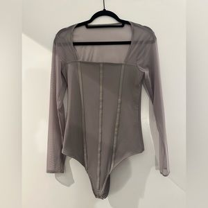 Abercrombie Mesh Corset Bodysuit